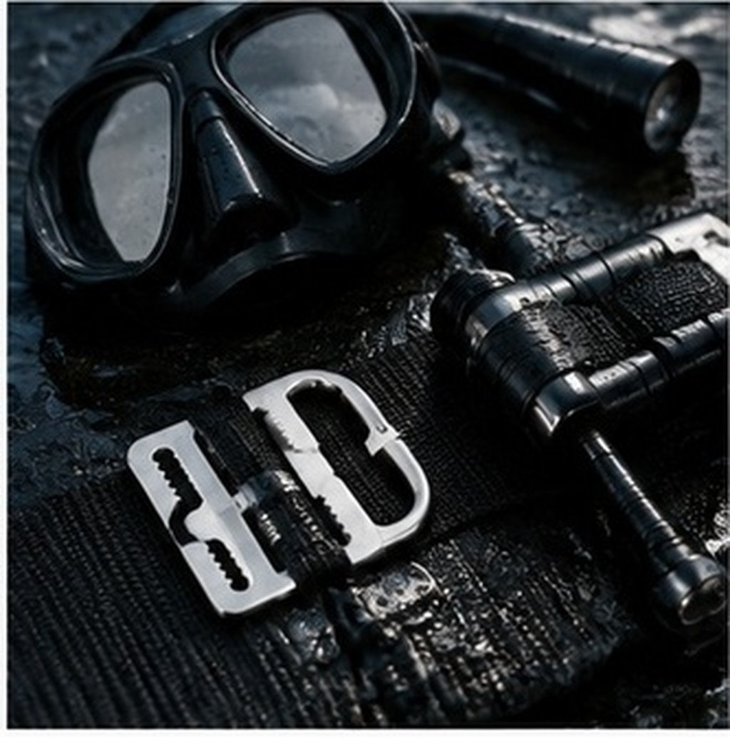 Dive Weight Belt - 2 Sets Tauchgewichtsgürtelhalter mit Schnellverschluss, Edelstahl-D-Ring,