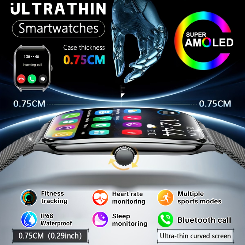 Aquatic Sports Performance - Neue ultradünne Smartwatch für Herren, 1,96