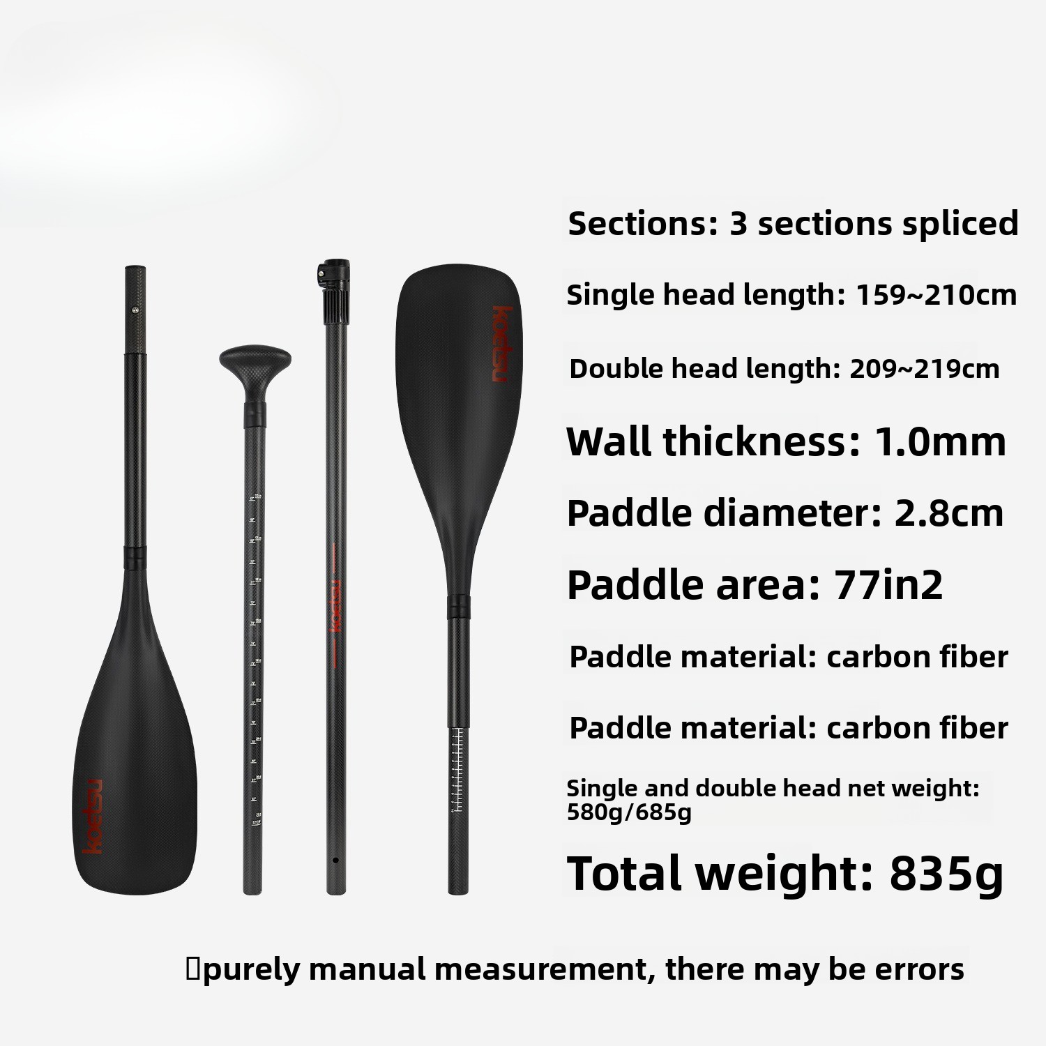 Vollcarbon-Einzel- und Doppelk – Kayak Paddle Carbon Bewertung und Preis